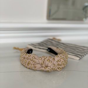 Lele Sadoughi Faded Blush Woven Crystal Headband